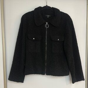 MOVING SALE Black Sherpa zip up jacket